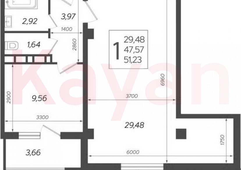 Продажа 1-комн. квартиры, 47.57 кв.м фото 0