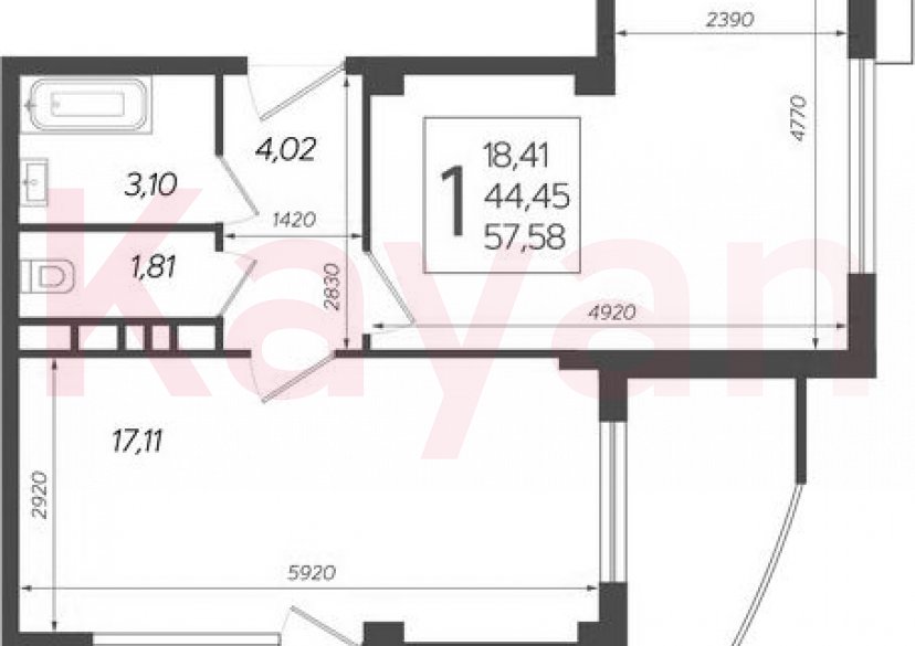 Продажа 2-комн. квартиры, 44.45 кв.м фото 0