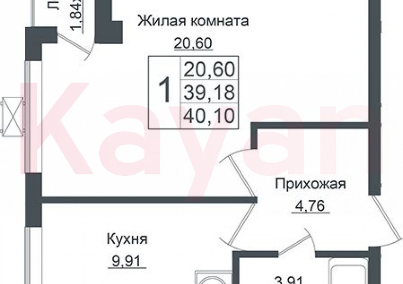 Продажа 1-комн. квартиры, 39.18 кв.м фото 0