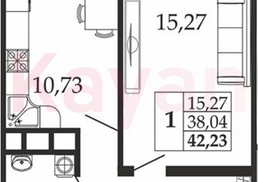 Продажа 1-комн. квартиры, 38.04 кв.м фото 0