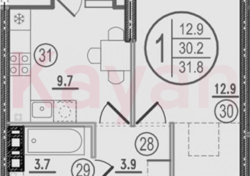 Продажа 1-комн. квартиры, 30.2 кв.м фото 0