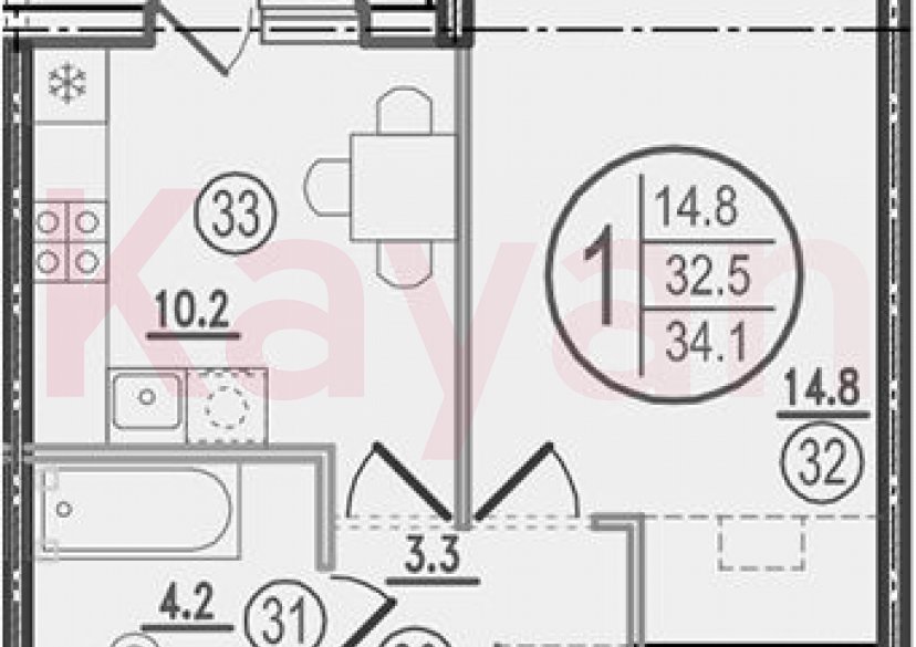 Продажа 1-комн. квартиры, 32.5 кв.м фото 0