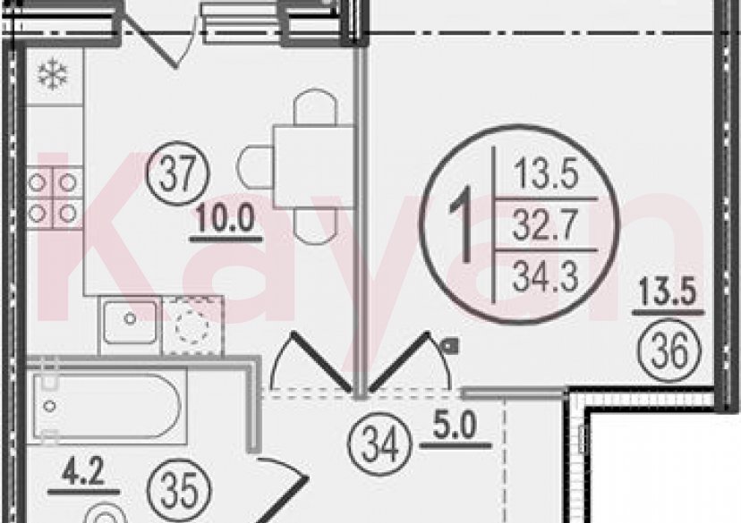 Продажа 1-комн. квартиры, 32.7 кв.м фото 0