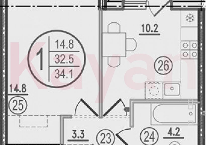 Продажа 1-комн. квартиры, 32.5 кв.м фото 0