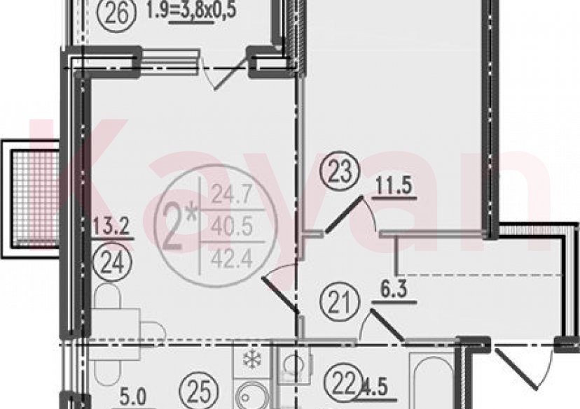 Продажа 2-комн. квартиры, 40.5 кв.м фото 0