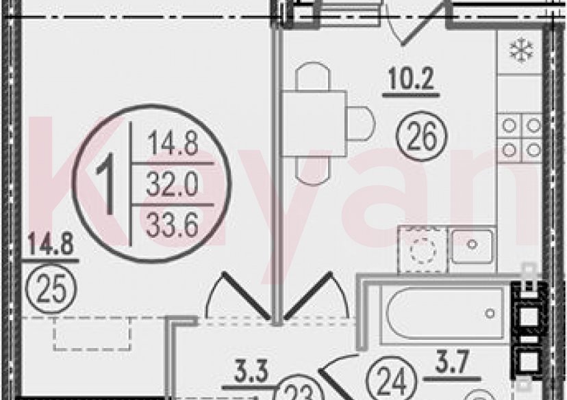 Продажа 1-комн. квартиры, 32 кв.м фото 0