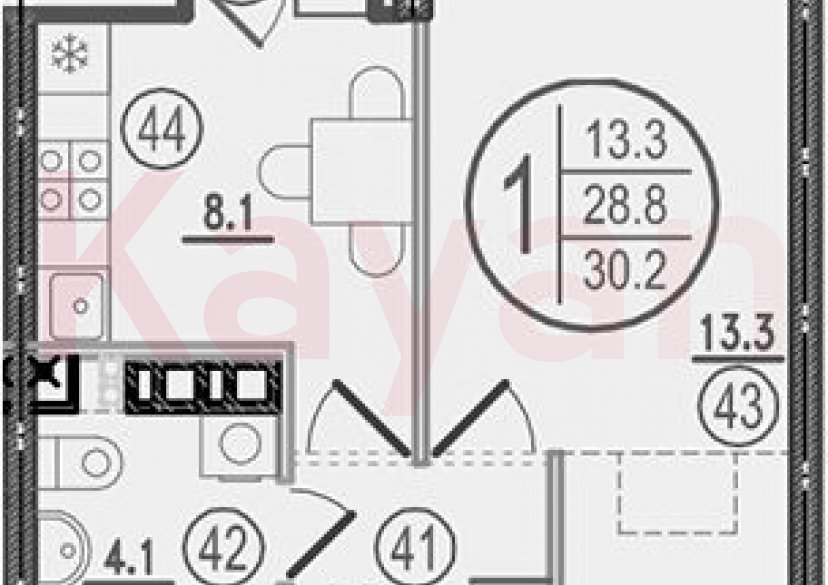 Продажа 1-комн. квартиры, 28.8 кв.м фото 0