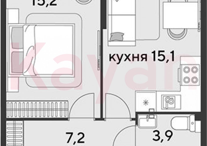 Продажа 2-комн. квартиры, 41.4 кв.м фото 0