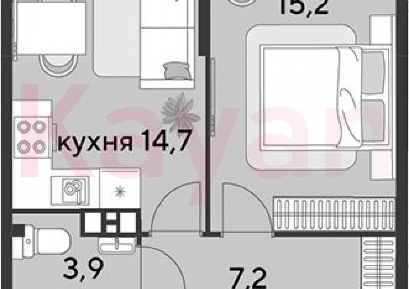 Продажа 1-комн. квартиры, 41 кв.м фото 0