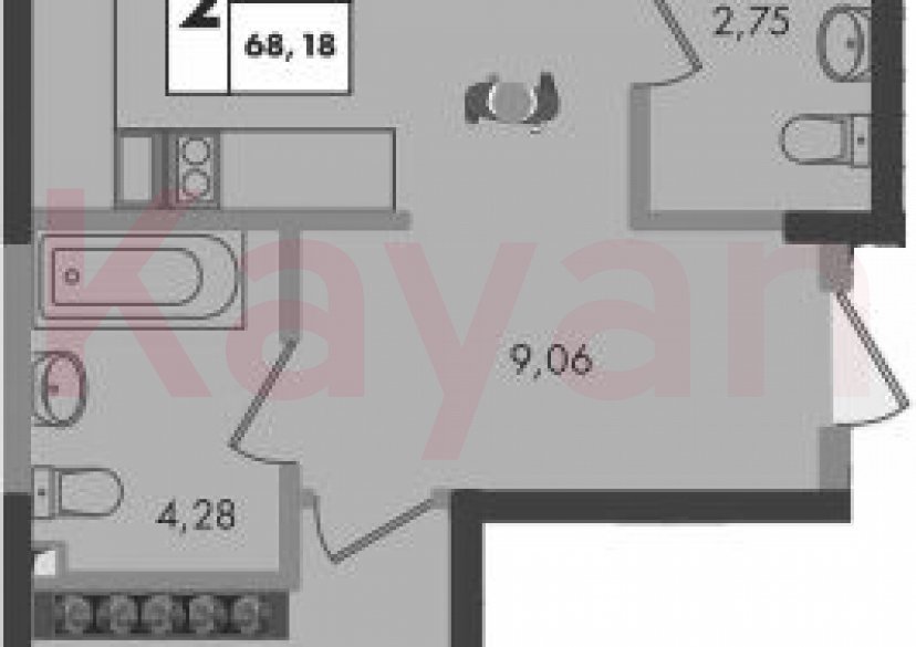 Продажа 2-комн. квартиры, 68.18 кв.м фото 0