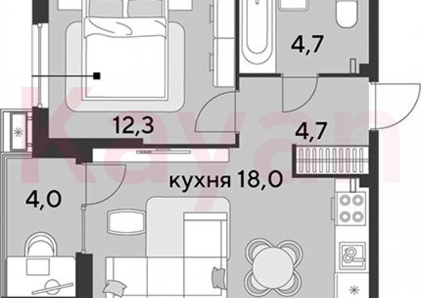 Продажа 2-комн. квартиры, 39.7 кв.м фото 0