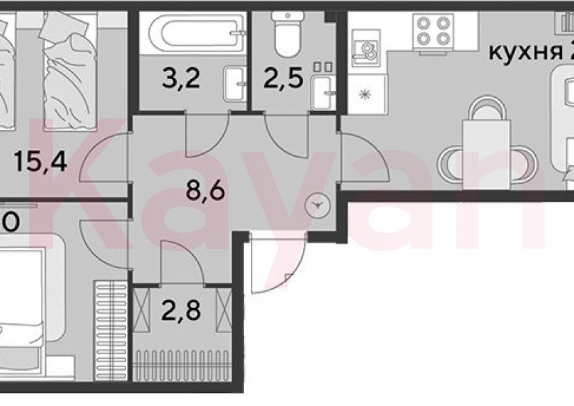 Продажа 3-комн. квартиры, 68.3 кв.м фото 0