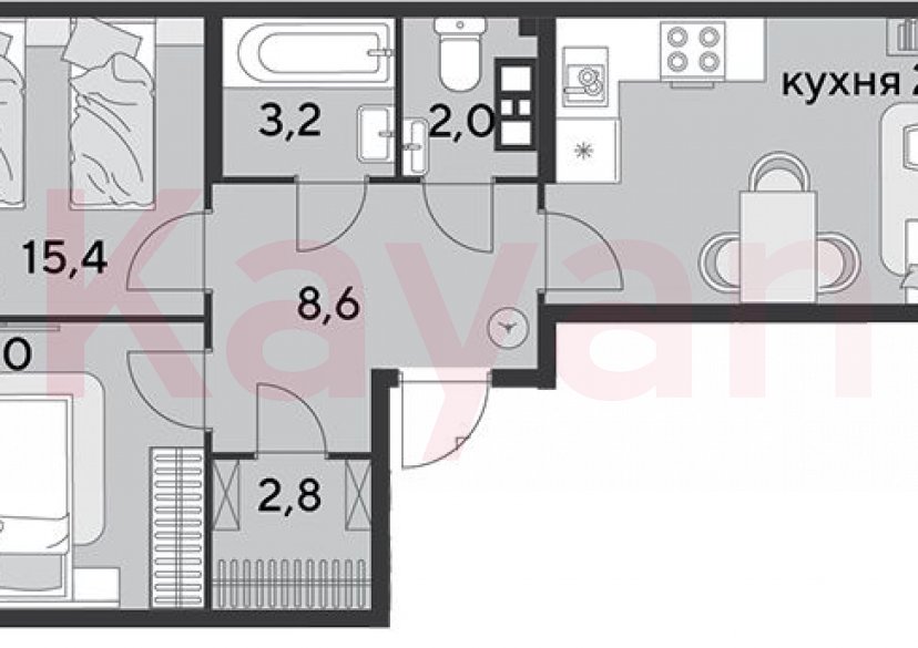 Продажа 3-комн. квартиры, 67.8 кв.м фото 0