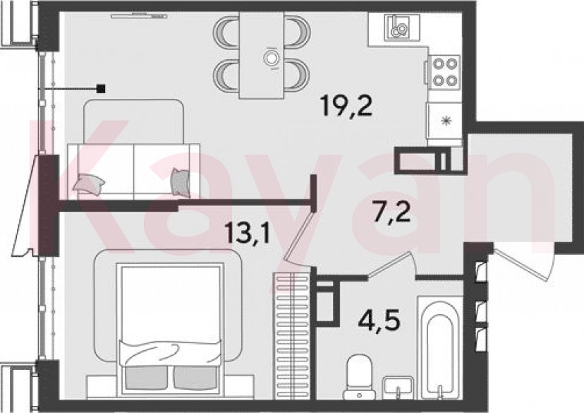 Продажа 2-комн. квартиры, 44 кв.м фото 0