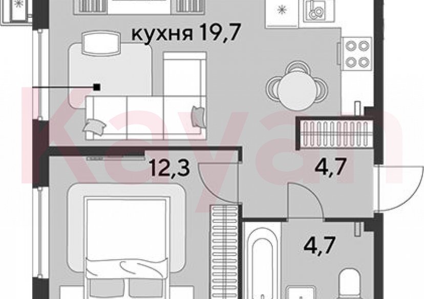 Продажа 2-комн. квартиры, 41.4 кв.м фото 0