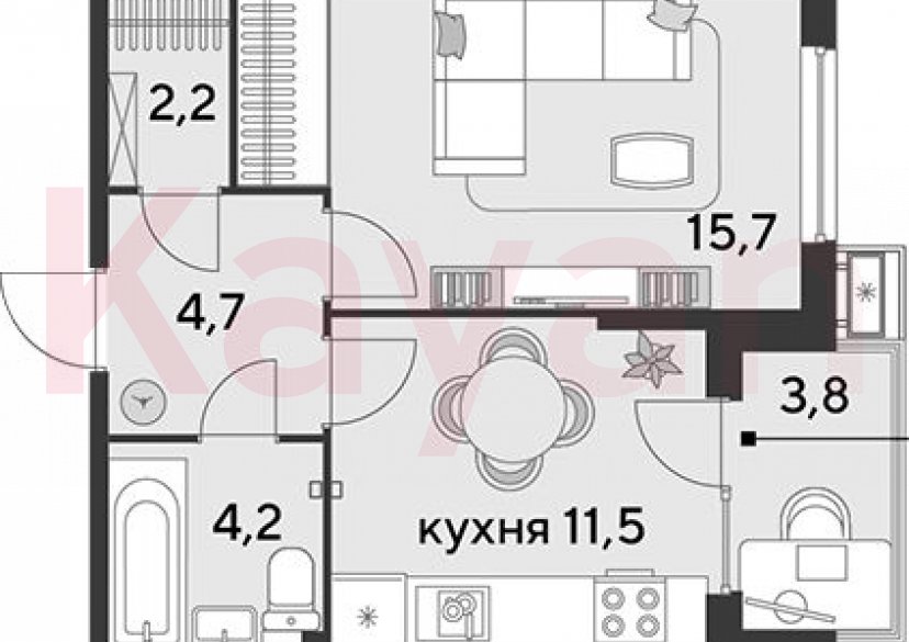 Продажа 1-комн. квартиры, 38.3 кв.м фото 0