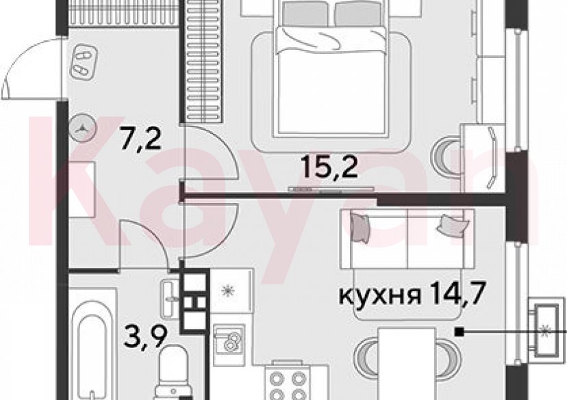 Продажа 1-комн. квартиры, 41 кв.м фото 0