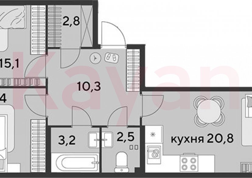 Продажа 3-комн. квартиры, 70.1 кв.м фото 0