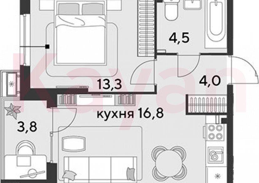 Продажа 2-комн. квартиры, 38.6 кв.м фото 0