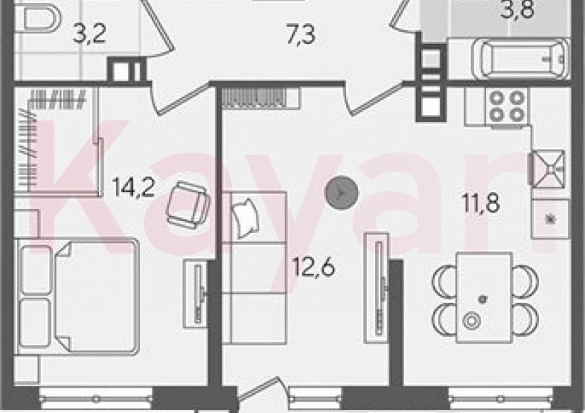 Продажа 2-комн. квартиры, 52.9 кв.м фото 0