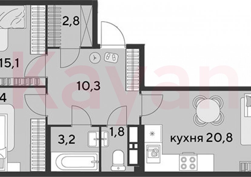 Продажа 3-комн. квартиры, 69.4 кв.м фото 0