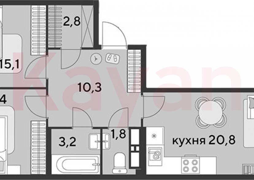 Продажа 3-комн. квартиры, 69.4 кв.м фото 0