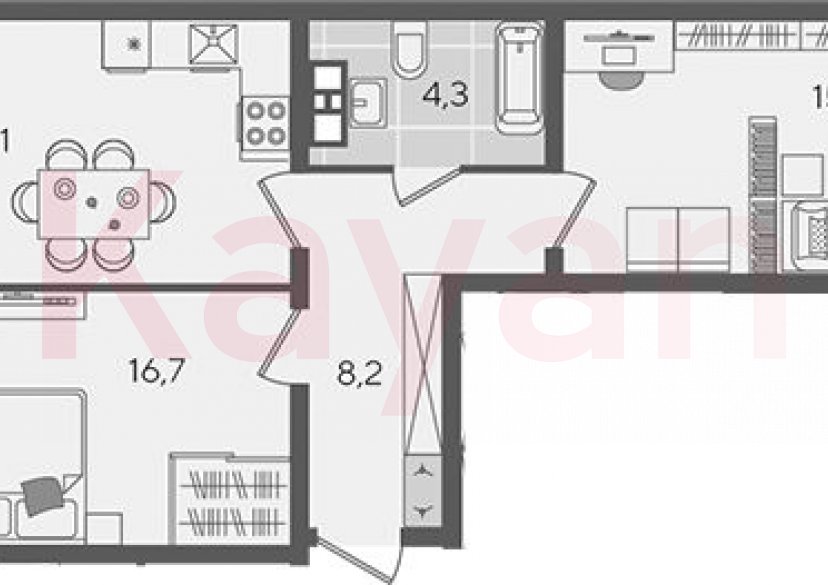 Продажа 3-комн. квартиры, 62.1 кв.м фото 0