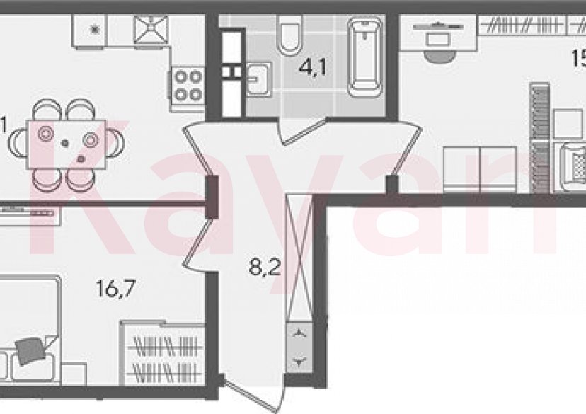 Продажа 3-комн. квартиры, 61.9 кв.м фото 0