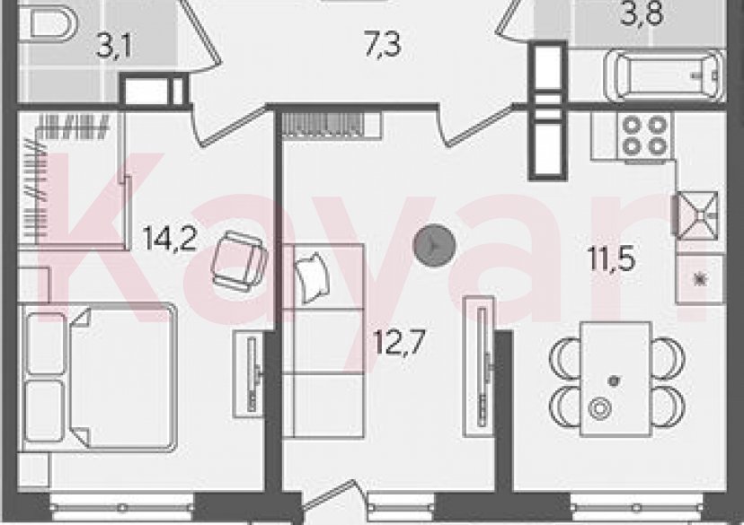 Продажа 2-комн. квартиры, 52.6 кв.м фото 0