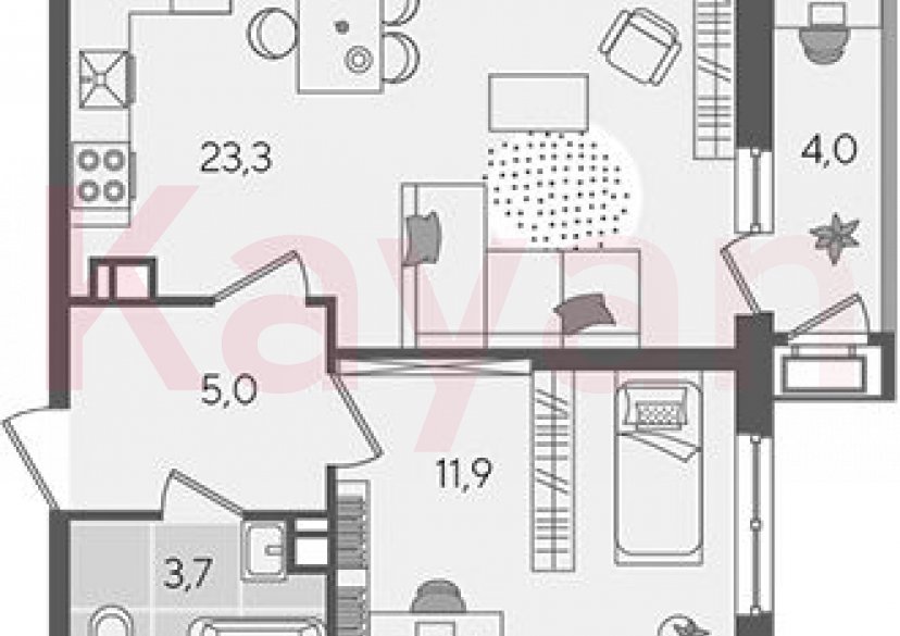 Продажа 2-комн. квартиры, 43.6 кв.м фото 0