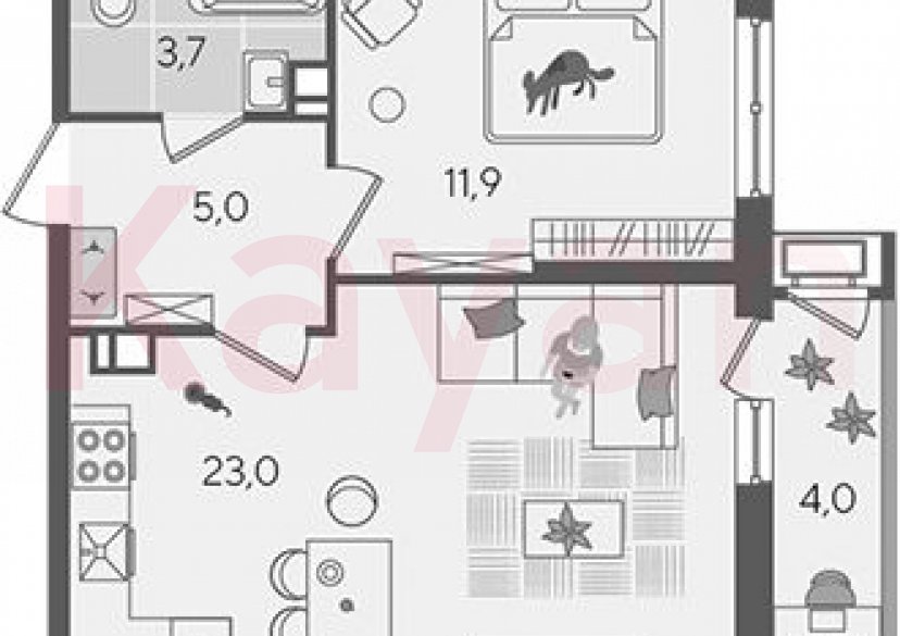 Продажа 2-комн. квартиры, 43.6 кв.м фото 0