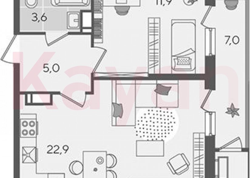 Продажа 2-комн. квартиры, 43.4 кв.м фото 0