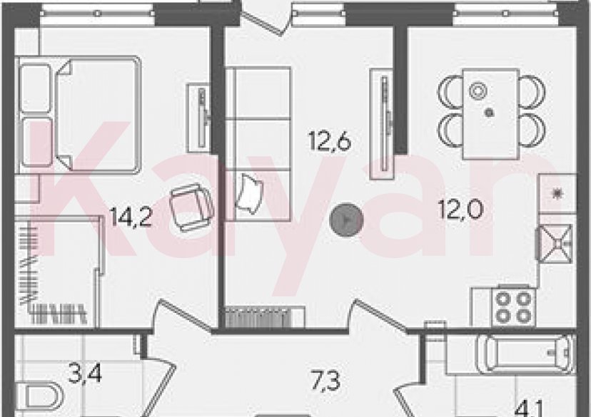 Продажа 2-комн. квартиры, 53.6 кв.м фото 0