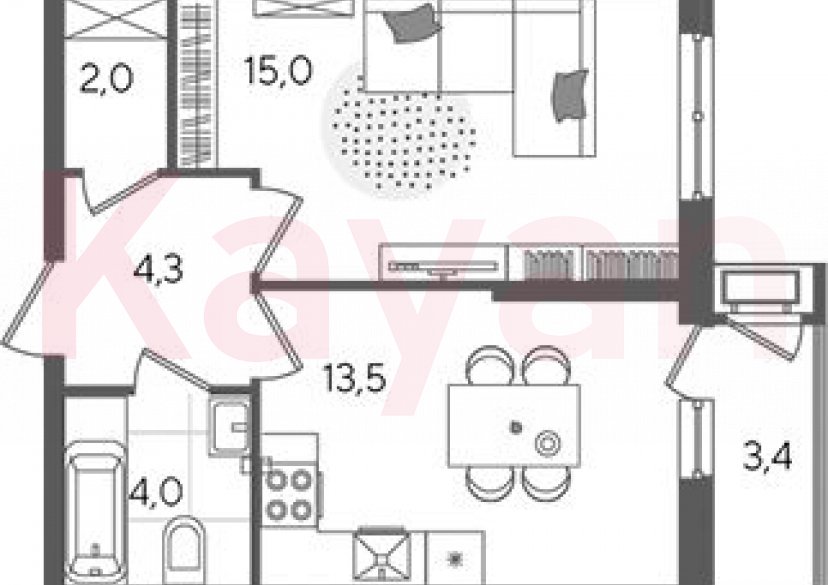 Продажа 1-комн. квартиры, 38.8 кв.м фото 0