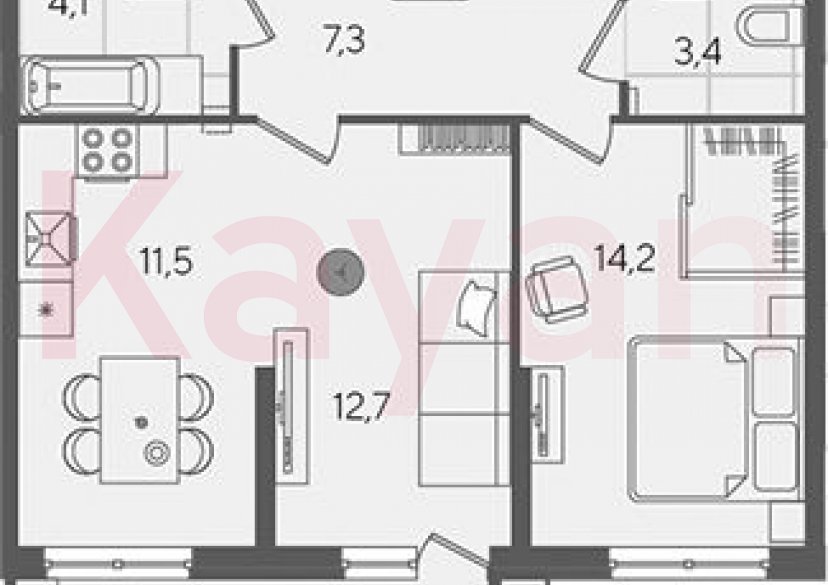 Продажа 2-комн. квартиры, 53.2 кв.м фото 0