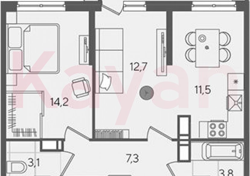 Продажа 2-комн. квартиры, 52.6 кв.м фото 0