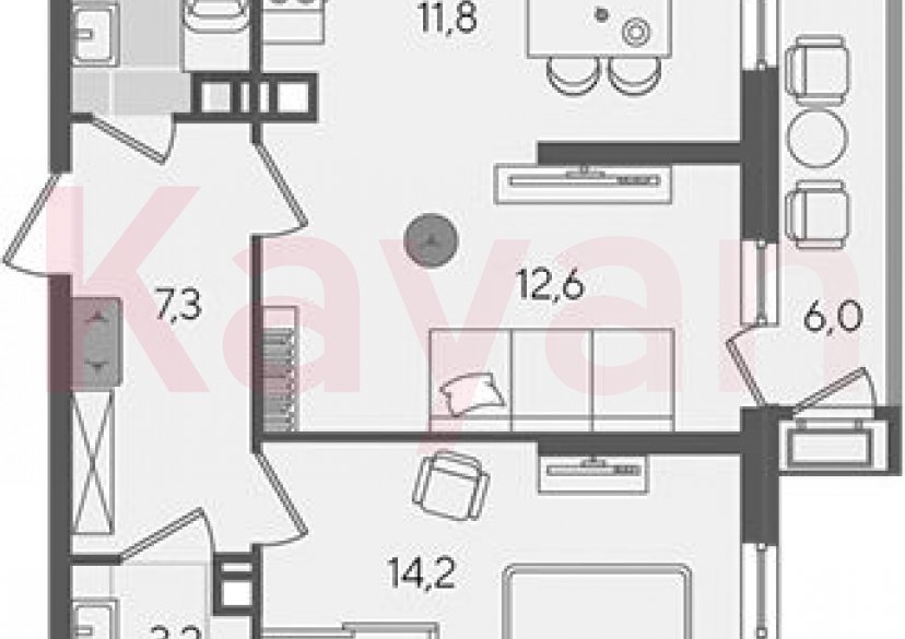 Продажа 2-комн. квартиры, 52.9 кв.м фото 0