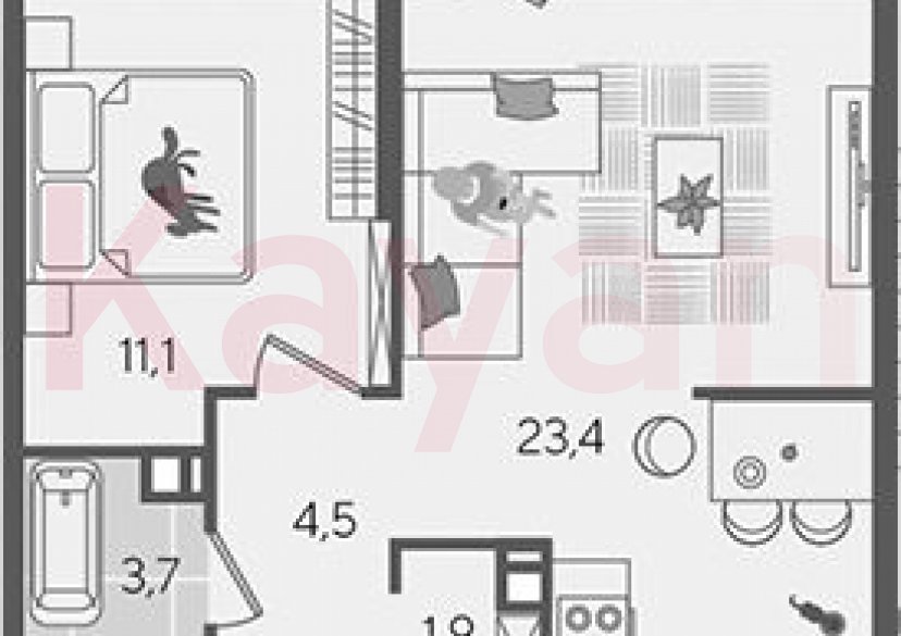 Продажа 2-комн. квартиры, 44.6 кв.м фото 0