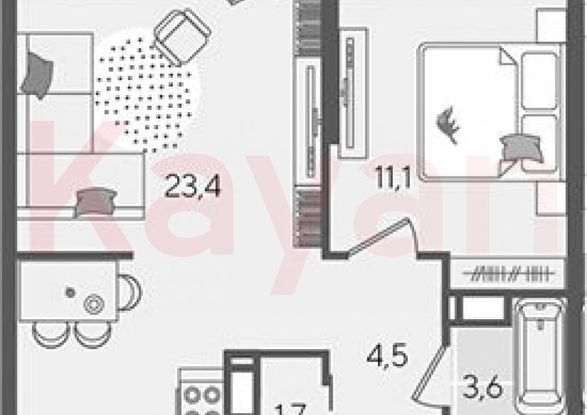 Продажа 2-комн. квартиры, 44.3 кв.м фото 0