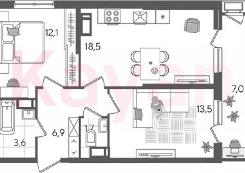 Продажа 3-комн. квартиры, 56.3 кв.м фото 0