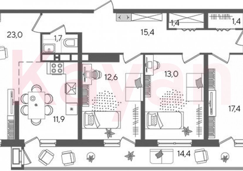 Продажа 4-комн. квартиры, 101.6 кв.м фото 0