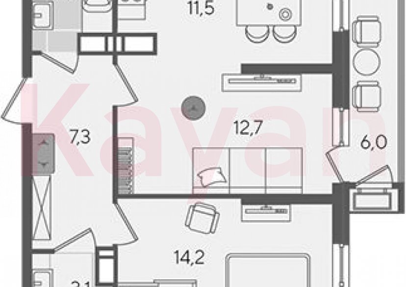 Продажа 2-комн. квартиры, 52.6 кв.м фото 0