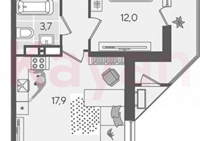 Продажа 2-комн. квартиры, 41.4 кв.м фото 0