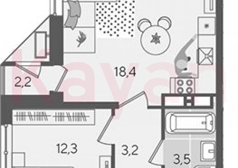 Продажа 2-комн. квартиры, 42.2 кв.м фото 0