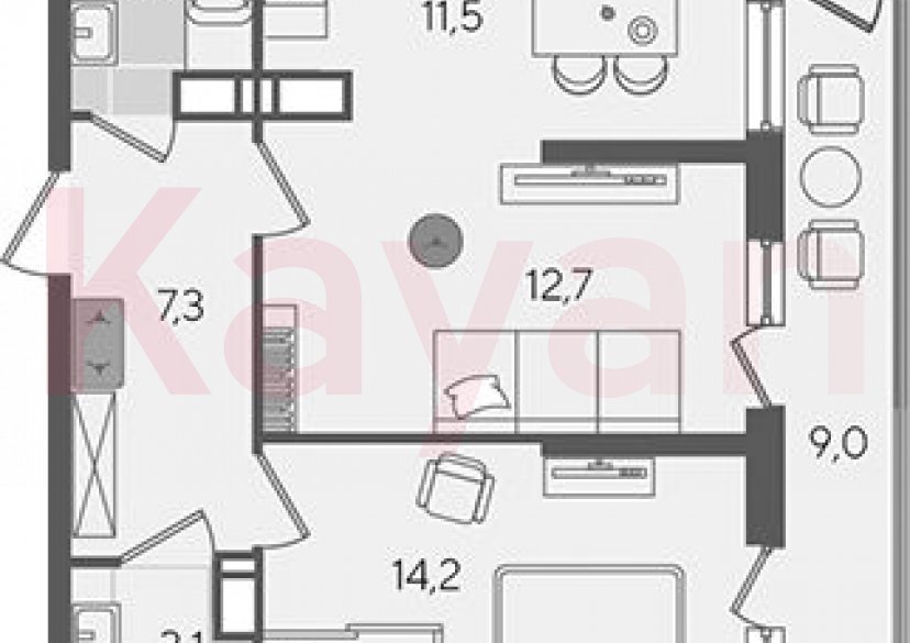 Продажа 2-комн. квартиры, 52.6 кв.м фото 0