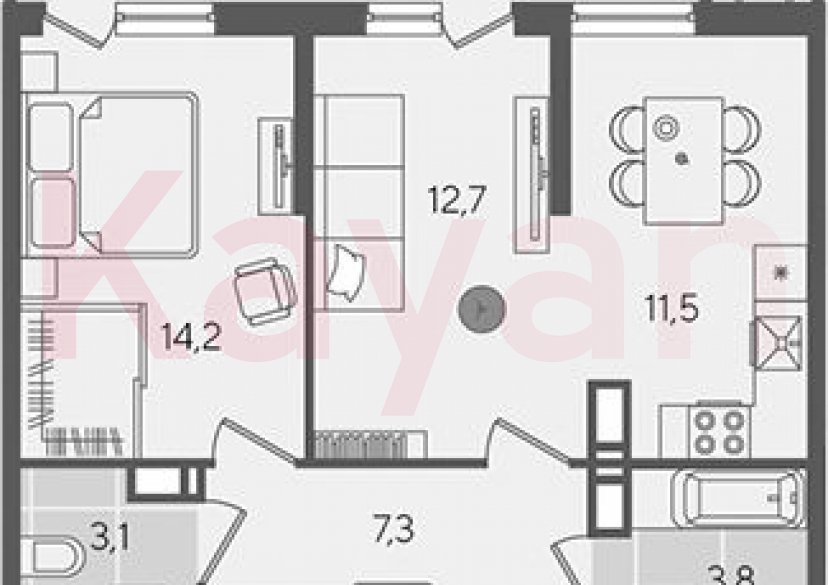 Продажа 2-комн. квартиры, 52.6 кв.м фото 0