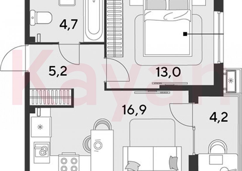 Продажа 2-комн. квартиры, 39.8 кв.м фото 0