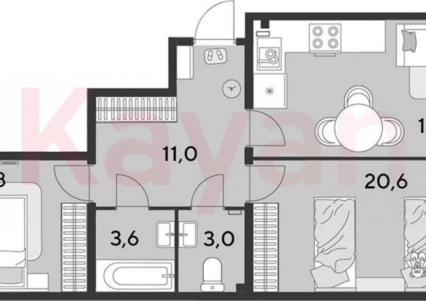 Продажа 3-комн. квартиры, 71.4 кв.м фото 0