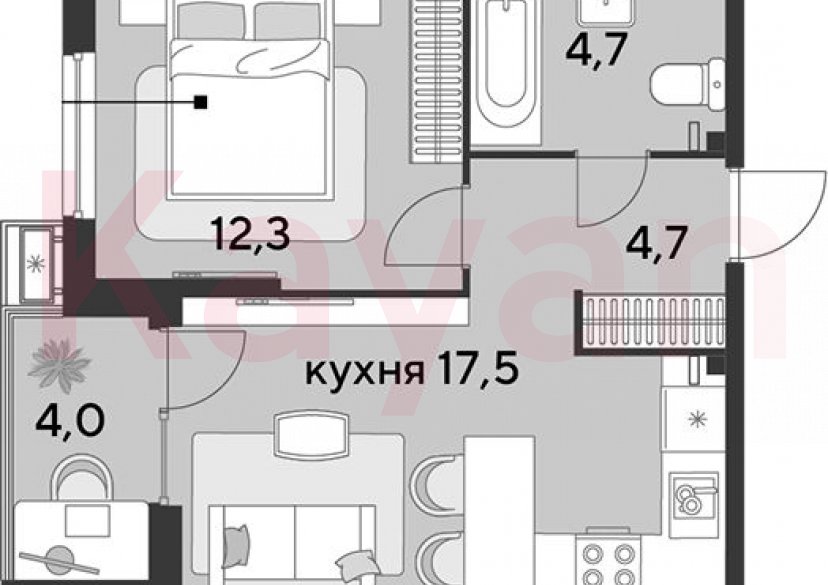 Продажа 2-комн. квартиры, 39.2 кв.м фото 0