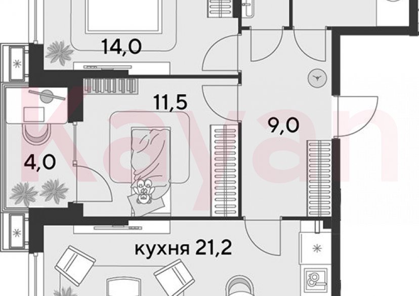 Продажа 3-комн. квартиры, 63.7 кв.м фото 0